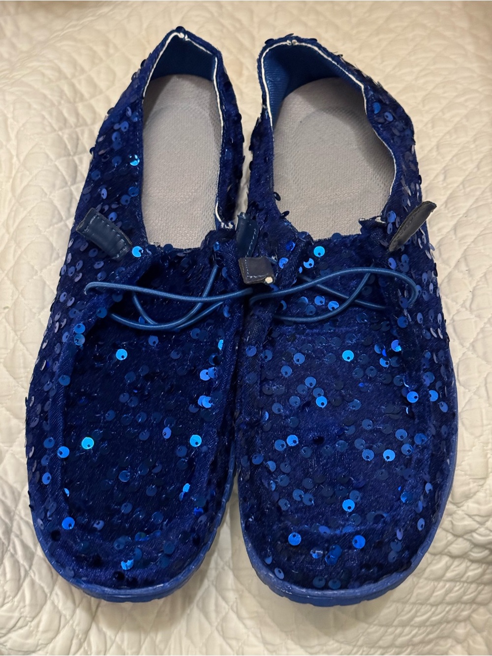 Women’s Sequin Slip-On Shoes in Blue